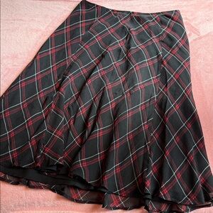 Jones New York Plaid Black and Red Midi Skirt 90s Grunge Aesthetic